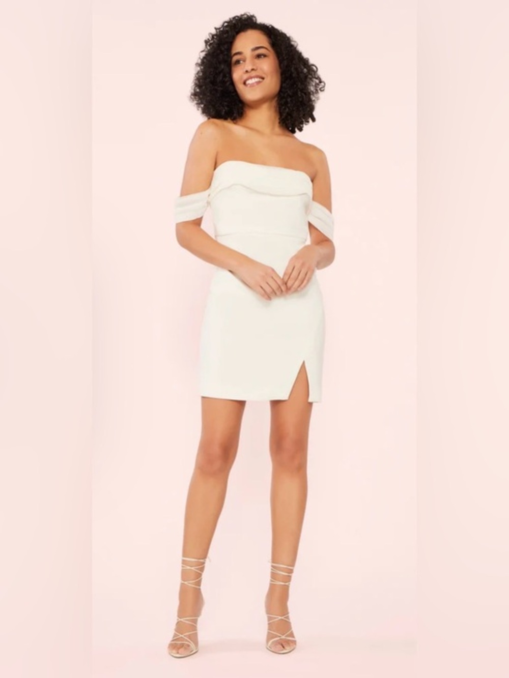 Revolve Likely Paz Dress White Off Shoulder Corset Mini Dress Bridal Party